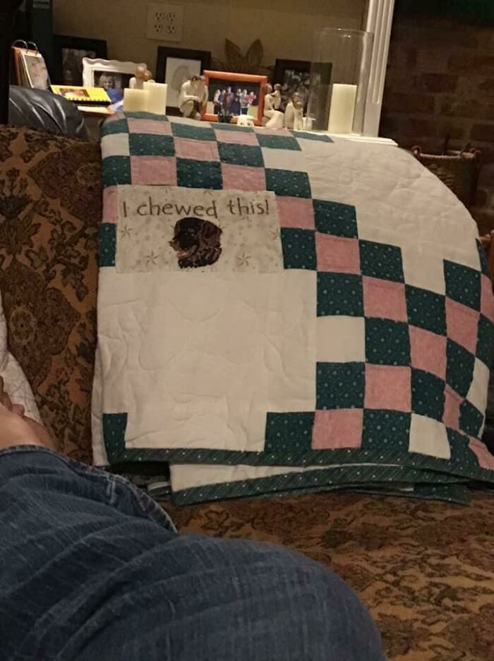 Mom Patched A Quilt. Pup Has Been Gone A Couple Years Now, But This Lives On