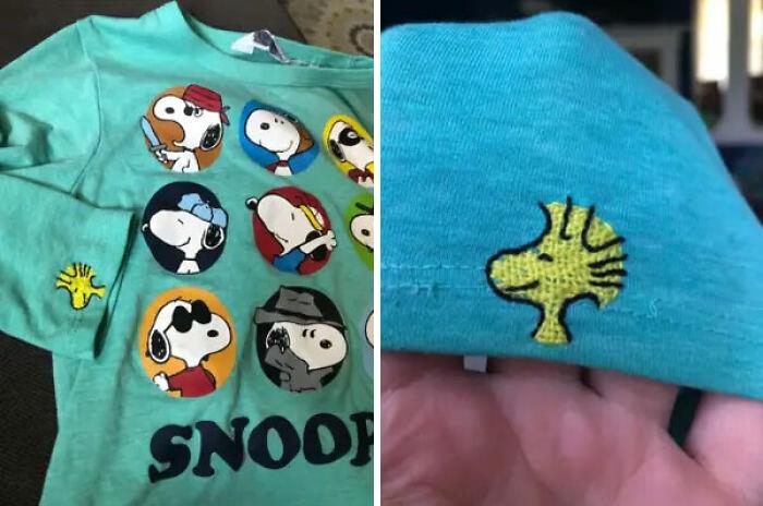 Snoopy Shirt Had A Hole, So I Added A Little Woodstock