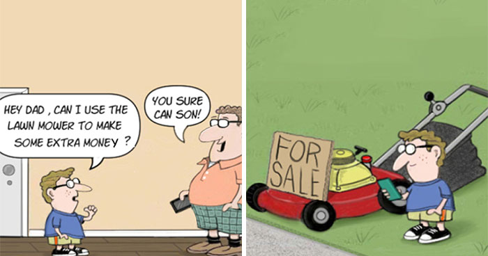 Here Are 26 Funny Cartoons Featuring Various Characters Facing Witty Situations I Created